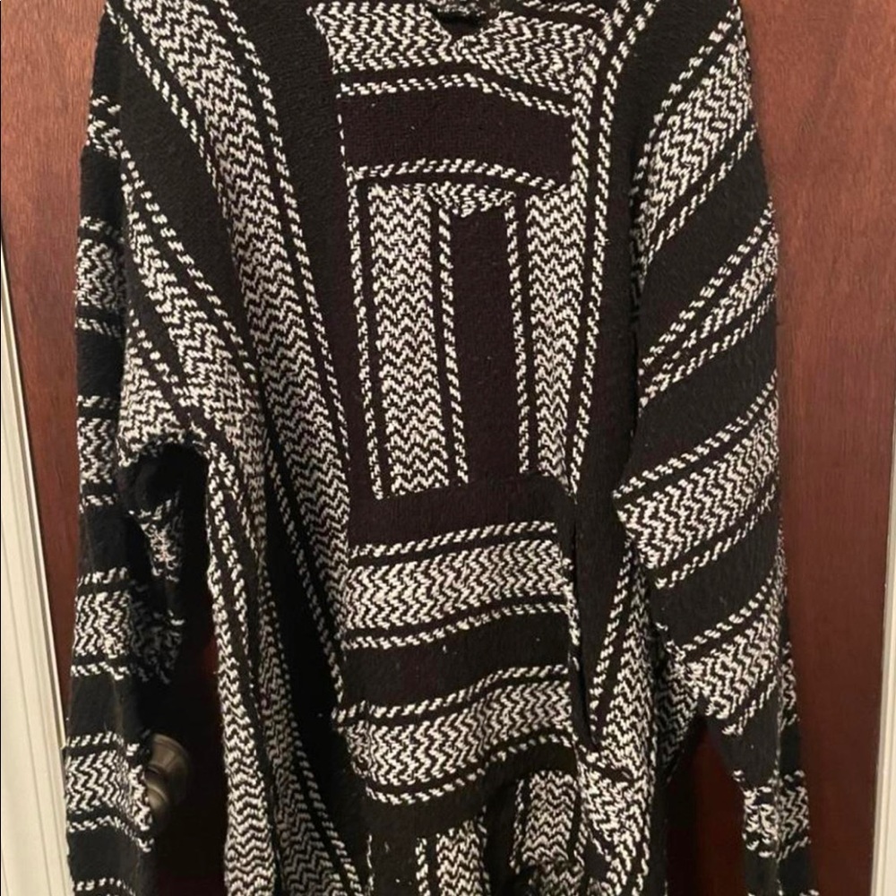Boho black and white hoodie UNISEX